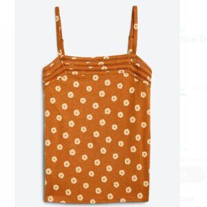 Abbey Lattice Trim Linen Blend Knit Tank